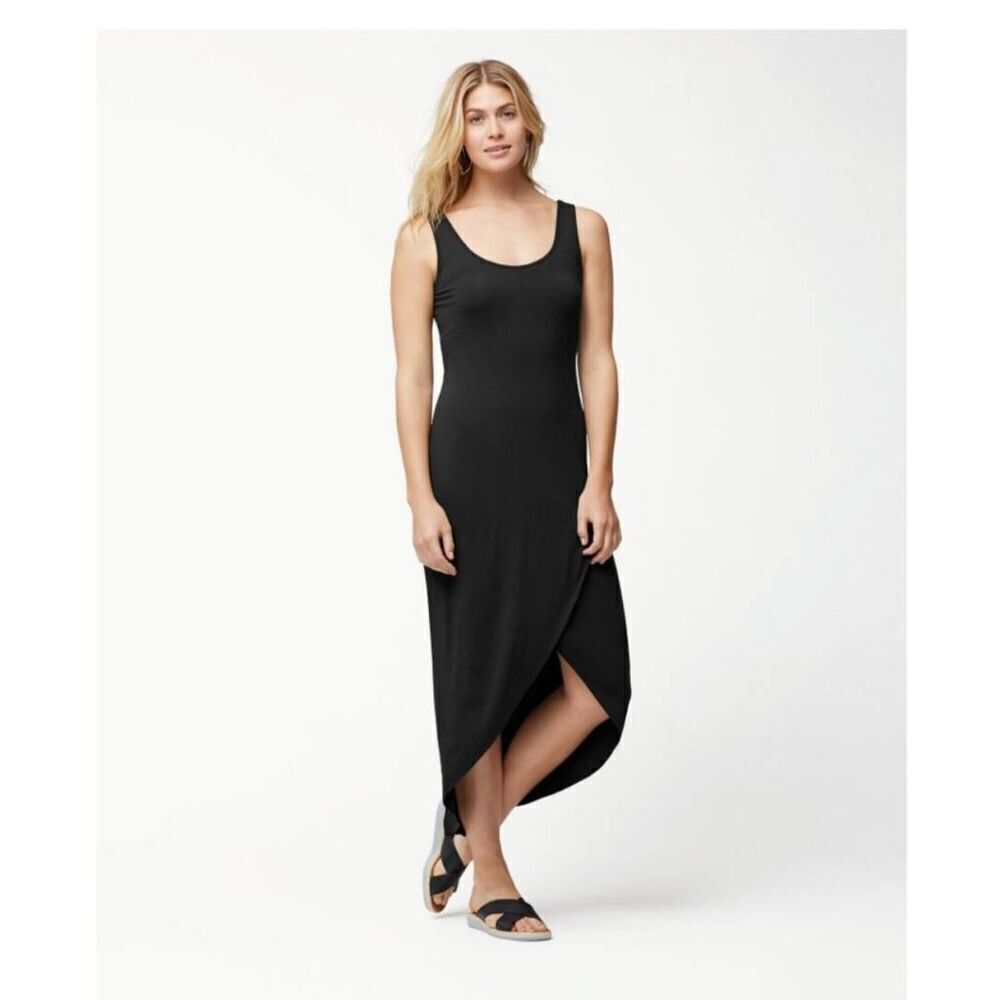 Tommy Bahama Tambour Navy Tank Dress w/ Tulip Hem, Maxi, EUC, S